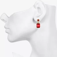 Bijoux Bar Delicates Womens Green Glass Drop Earrings