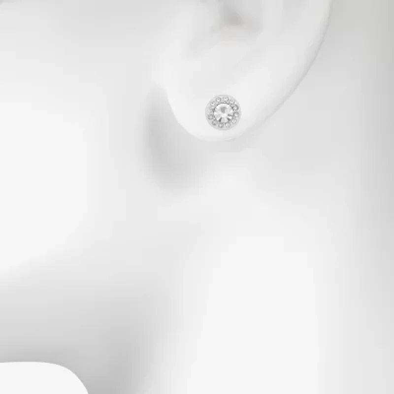 Bijoux Bar Silver Tone Womens Glass 3 Pair Earring Set