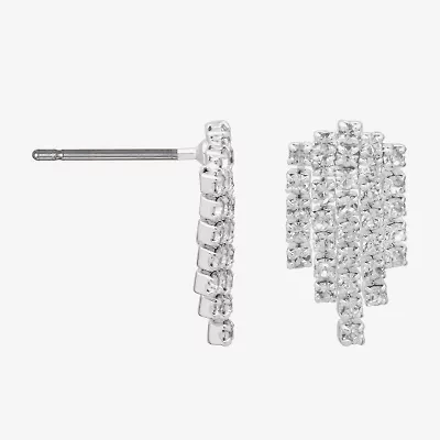 Bijoux Bar Silver Tone Womens Glass Drop Earrings