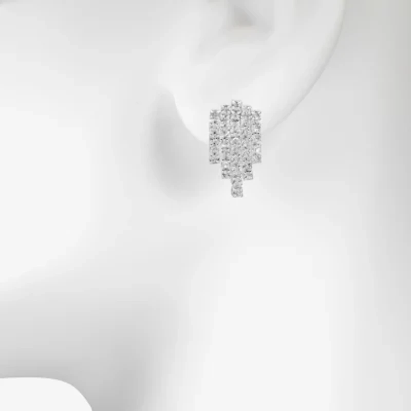 Bijoux Bar Silver Tone Womens Glass Drop Earrings