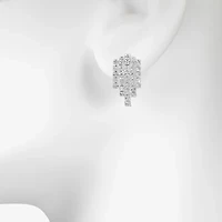 Bijoux Bar Silver Tone Womens Glass Drop Earrings