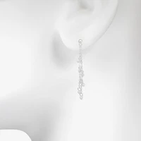 Bijoux Bar Silver Tone Womens Simulated Pearl Stainless Steel Drop Earrings