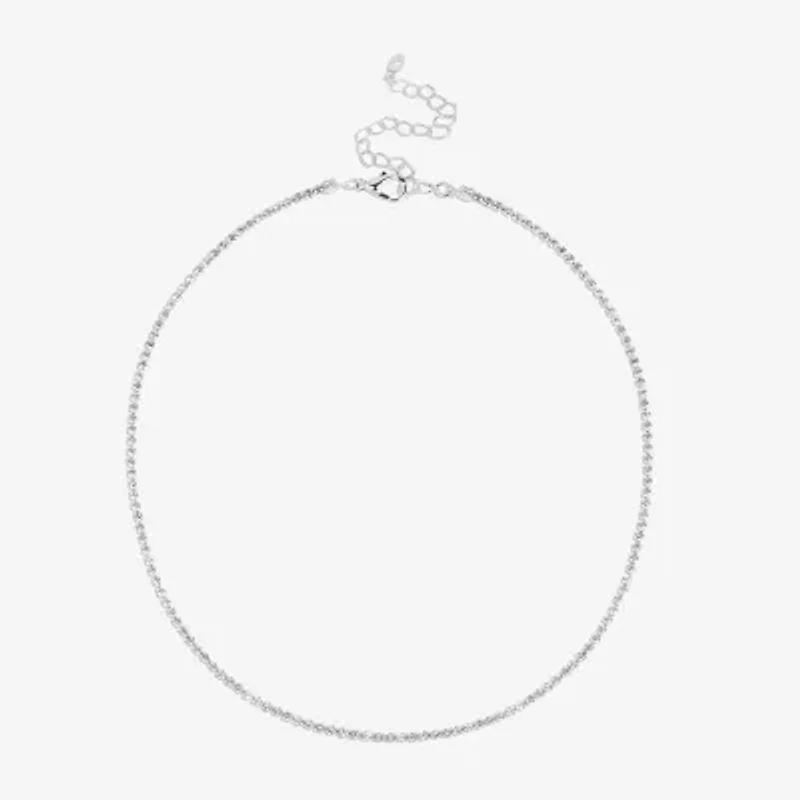 Bijoux Bar Silver Tone Womens 15 Inch Link Chain Necklace