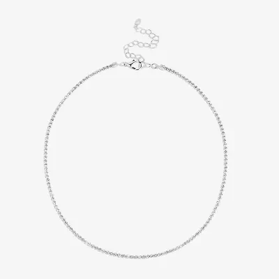 Bijoux Bar Silver Tone Womens 15 Inch Link Chain Necklace