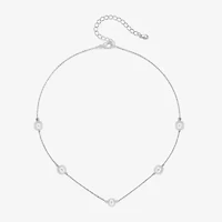Bijoux Bar Silver Tone Womens 16 Inch Strand Necklace