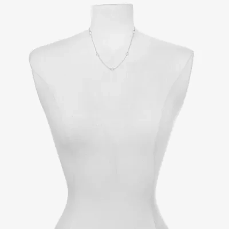 Bijoux Bar Silver Tone Womens 16 Inch Strand Necklace