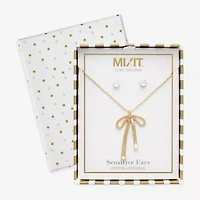 Mixit Womens Cubic Zirconia Bow Hypoallergenic 2-pc. Jewelry Set
