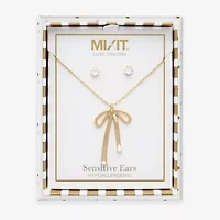 Mixit Womens Cubic Zirconia Bow Hypoallergenic 2-pc. Jewelry Set