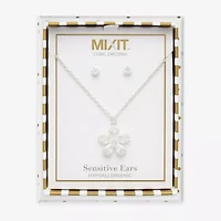 Mixit Womens Cubic Zirconia Flower Hypoallergenic 2-pc. Jewelry Set