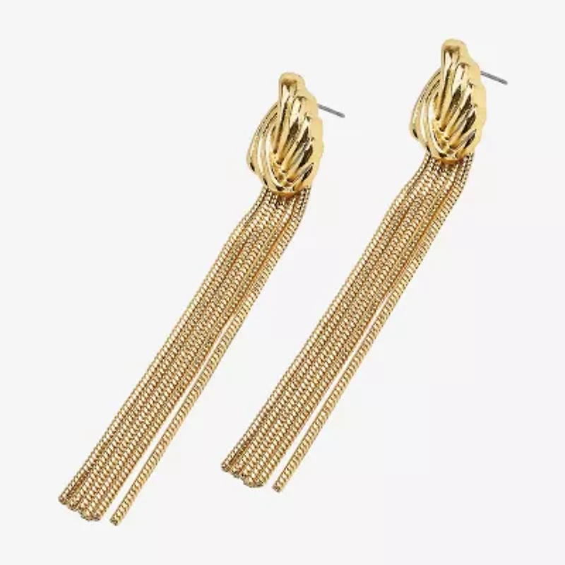Bold Elements Gold Tone Womens Drop Earrings