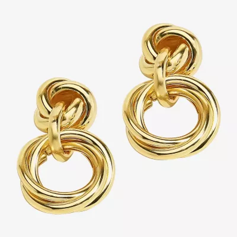 Bold Elements Gold Tone Womens Drop Earrings