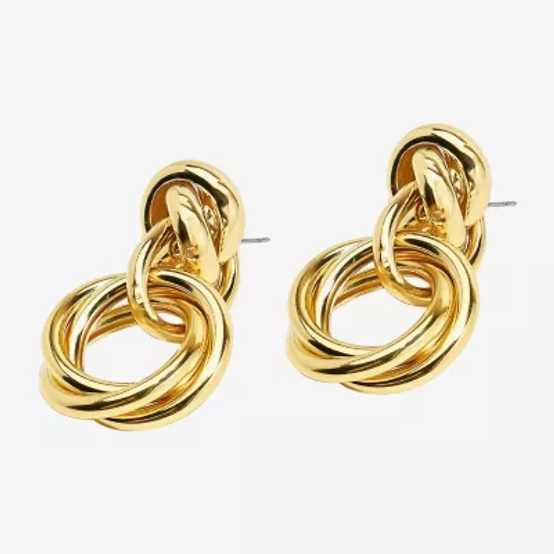 Bold Elements Gold Tone Womens Drop Earrings