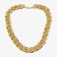 Bold Elements Gold Tone Womens 16 Inch Link Chain Necklace