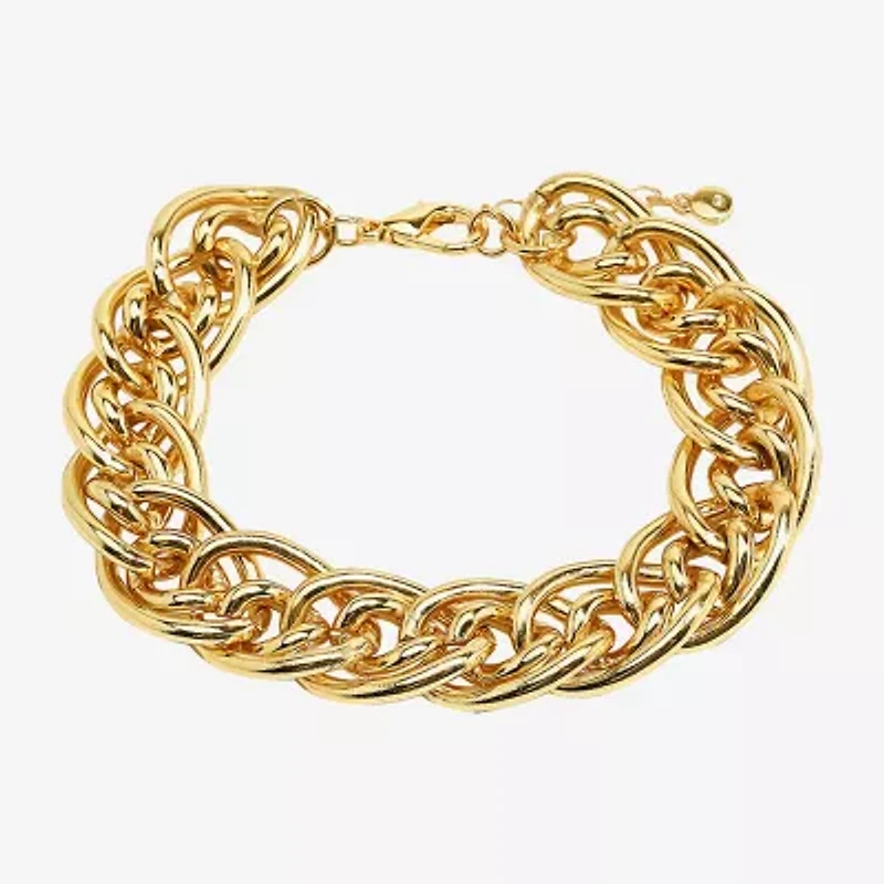Bold Elements Gold Tone Womens Link Chain Bracelet