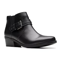 Clarks Womens Block Heel Booties