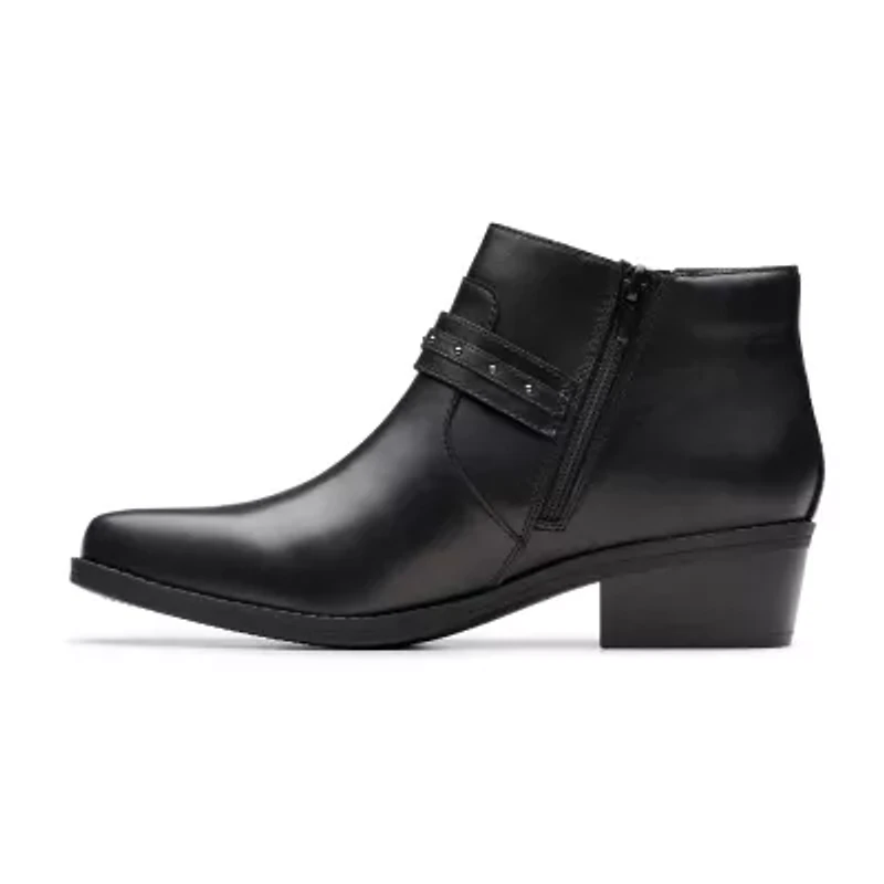 Clarks Womens Block Heel Booties