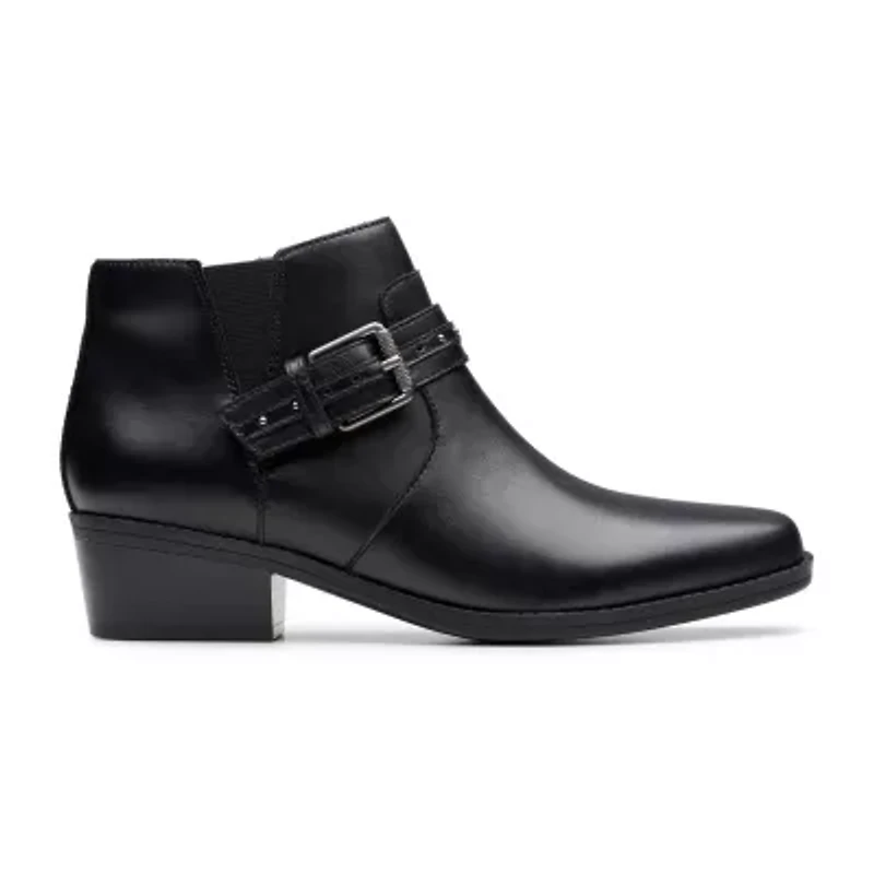 Clarks Womens Block Heel Booties