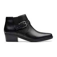 Clarks Womens Block Heel Booties