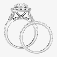 Signature By Modern Bride Womens 5 CT. T.W. Lab Grown White Diamond 14K Gold Side Stone Halo Bridal Set
