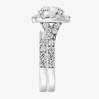 Signature By Modern Bride Womens 5 CT. T.W. Lab Grown White Diamond 14K Gold Side Stone Halo Bridal Set
