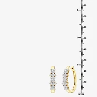 (F, Si1-Si2) Womens 1 CT. T.W. Lab Grown White Diamond 14K Gold Over Silver 23.3mm Round Hoop Earrings