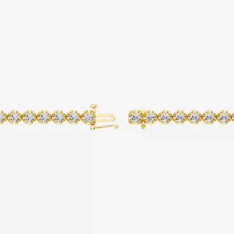 (F, Si1-Si2) Womens 5 CT. T.W. Lab Grown White Diamond 14K Gold Over Silver 7.5 Inch Tennis Bracelet