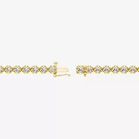 (F, Si1-Si2) Womens 5 CT. T.W. Lab Grown White Diamond 14K Gold Over Silver 7.5 Inch Tennis Bracelet