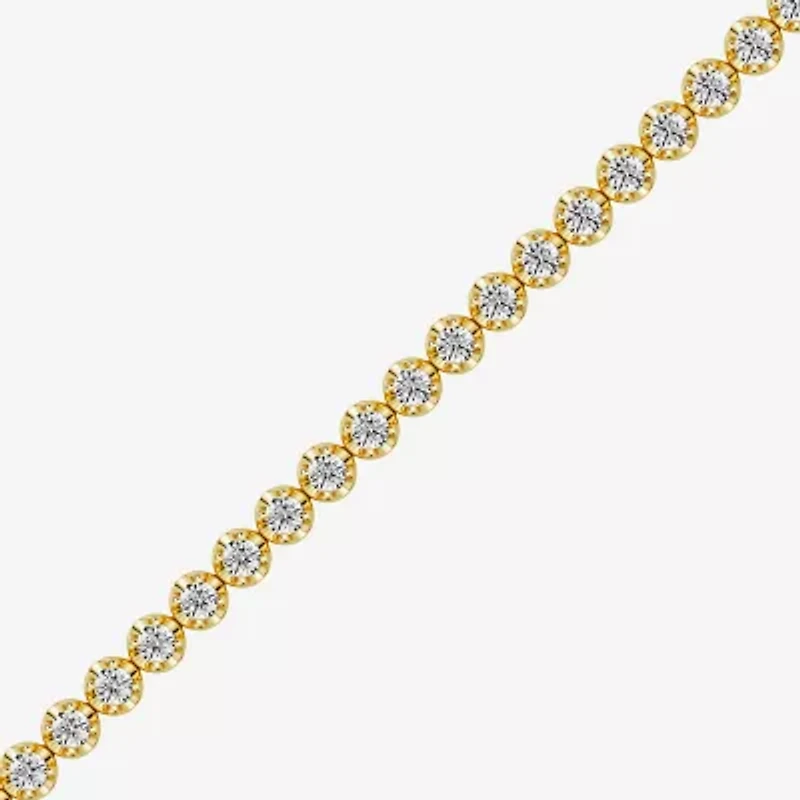 (F, Si1-Si2) Womens 5 CT. T.W. Lab Grown White Diamond 14K Gold Over Silver 7.5 Inch Tennis Bracelet