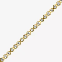 (F, Si1-Si2) Womens 5 CT. T.W. Lab Grown White Diamond 14K Gold Over Silver 7.5 Inch Tennis Bracelet
