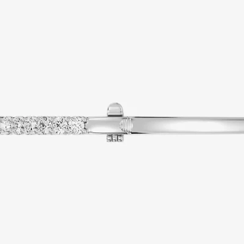 (F, Si1-Si2) Womens 5 CT. T.W. Lab Grown White Diamond Sterling Silver Round Bangle Bracelet