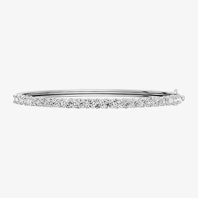 (F, Si1-Si2) Womens 5 CT. T.W. Lab Grown White Diamond Sterling Silver Round Bangle Bracelet