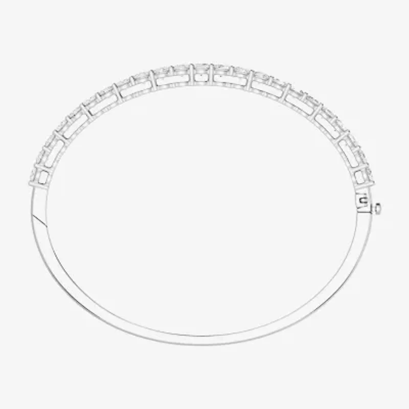 (F, Si1-Si2) Womens 5 CT. T.W. Lab Grown White Diamond Sterling Silver Round Bangle Bracelet