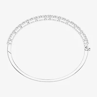 (F, Si1-Si2) Womens 5 CT. T.W. Lab Grown White Diamond Sterling Silver Round Bangle Bracelet