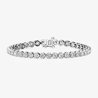 (F, Si1-Si2) Womens 5 CT. T.W. Lab Grown White Diamond Sterling Silver 7.5 Inch Tennis Bracelet