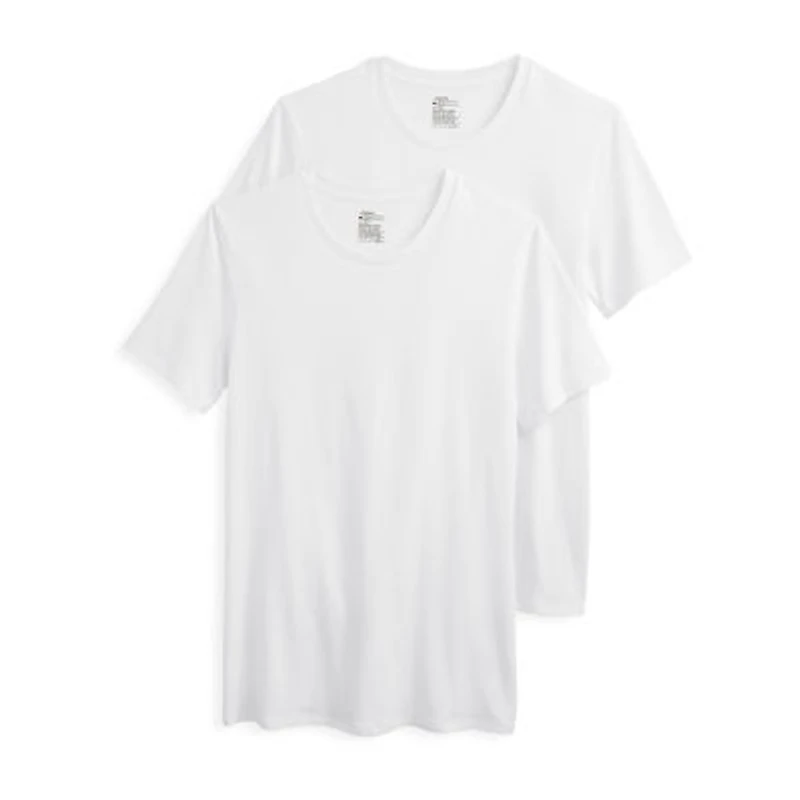 Jockey Mens 2 Pack Short Sleeve Crew Neck Moisture Wicking T-Shirt Big