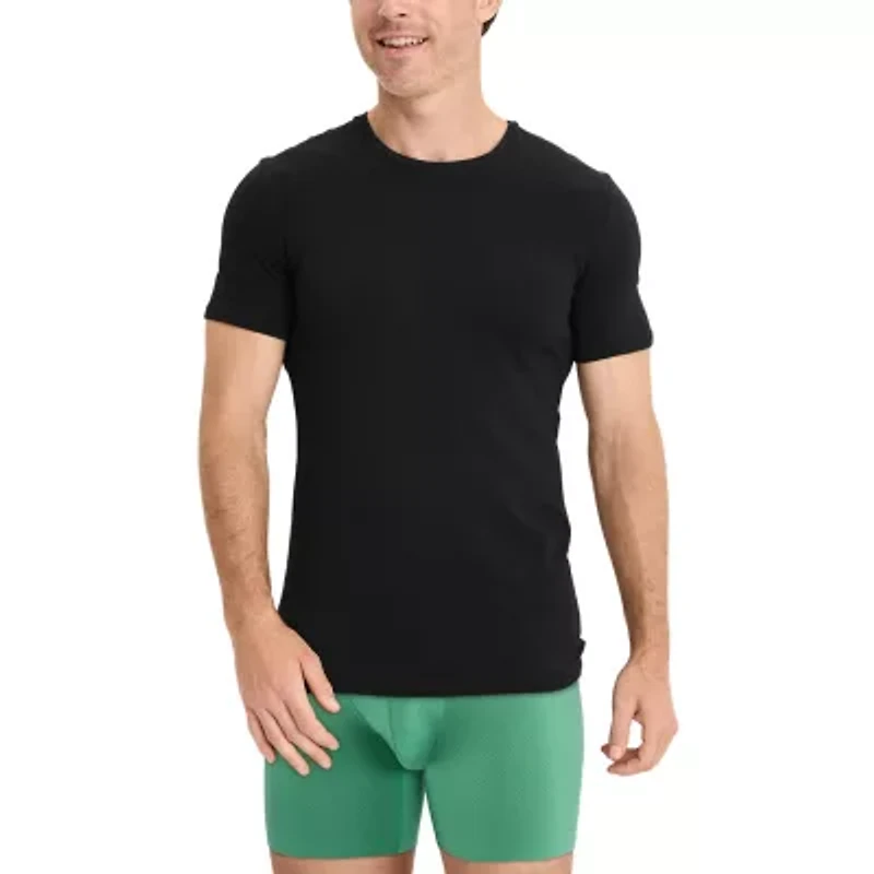 Jockey Mens 2 Pack Short Sleeve Crew Neck Moisture Wicking T-Shirt Big