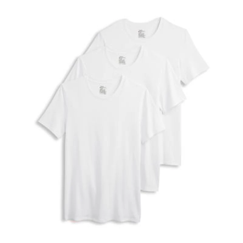 Jockey Mens 3 Pack Short Sleeve Crew Neck Moisture Wicking T-Shirt