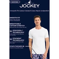 Jockey Mens 3 Pack Short Sleeve Crew Neck Moisture Wicking T-Shirt