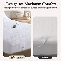 Beautyrest™ Cotton Blend Heated Electric Mattress Pad-5 Heat Settings 10hr Auto off