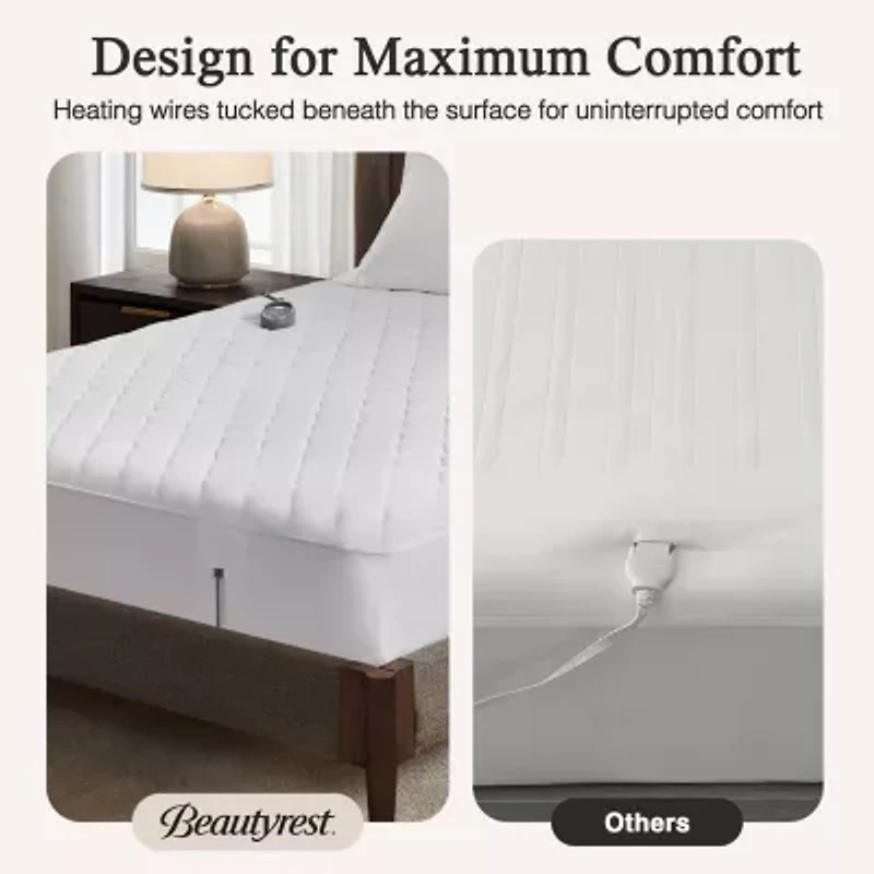 Beautyrest Cotton Deep Pocket Heated Mattress Pad-20 Heat Settings Pad