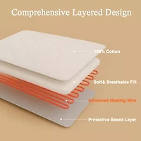 Beautyrest Cotton Deep Pocket Heated Mattress Pad-20 Heat Settings Pad