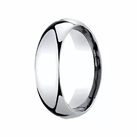 Mens Platinum 6mm Comfort-Fit Wedding Band