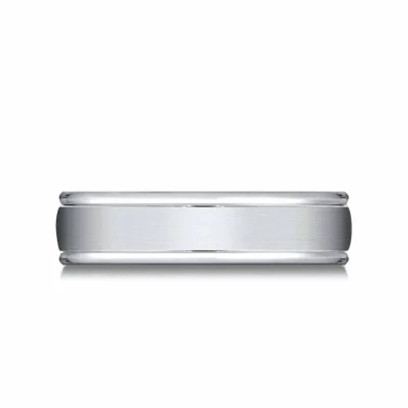 Mens Platinum 6mm Comfort-Fit Wedding Band
