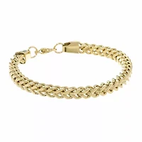Mens Stainless Steel 10 Inch Solid Wheat Chain Bracelet