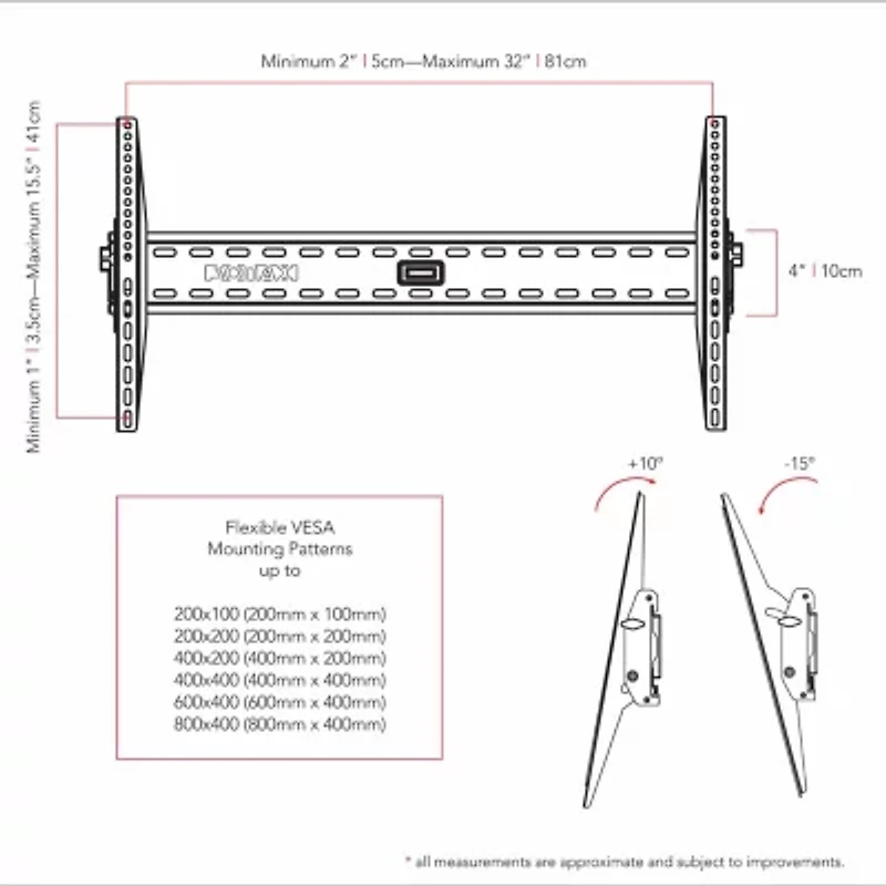 Corliving Tilting Flat-Panel 70" Max TV Wall Mount