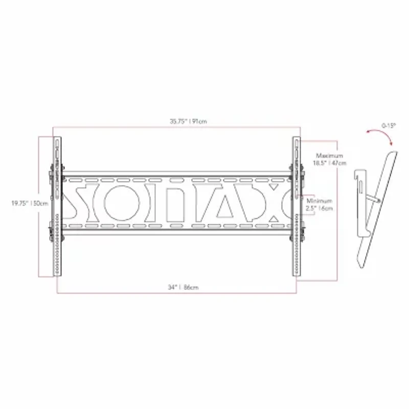 Corliving Tilting 70" and Up TV Wall Mount