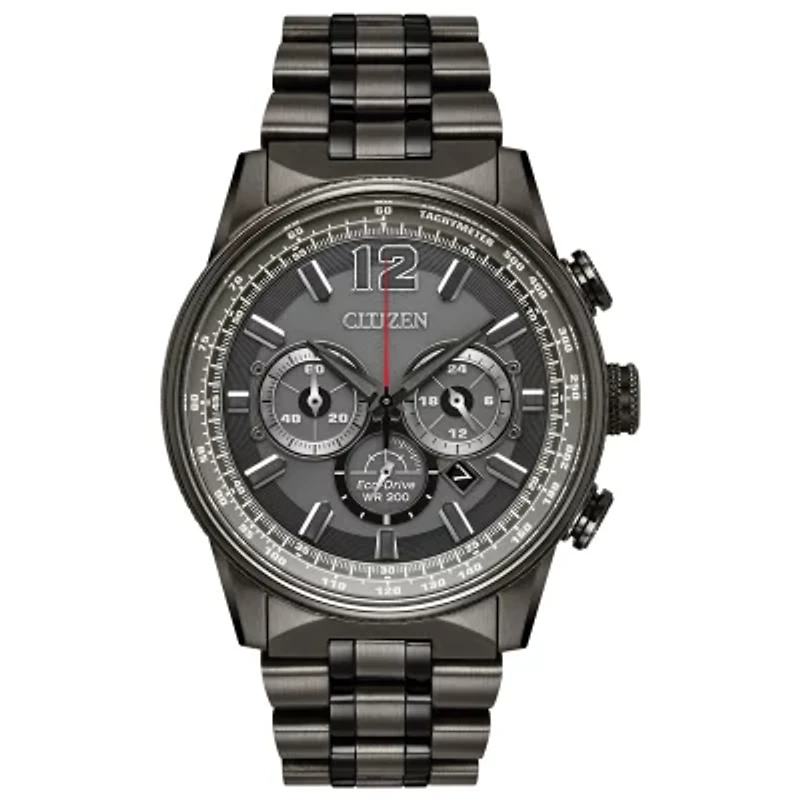 Citizen Nighthawk Mens Gray Stainless Steel Bracelet Watch Ca4377-53h