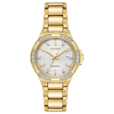 Citizen Womens Gold Tone Stainless Steel Bracelet Watch Ew2462-51a