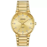 Citizen Quartz Mens Gold Tone Stainless Steel Bracelet Watch Bi5012-53q