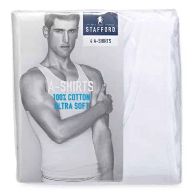Stafford Ultra Soft Mens Sleeveless 4 Pack Tank